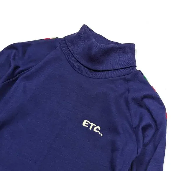 Vintage Tog-a-longs Turtleneck Boys Size 6X Navy Shirt Long Sleeve - Picture 2 of 5